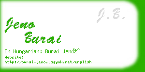 jeno burai business card